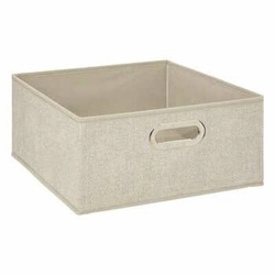 Pudełko materiałowe do regału 31x15 beżowe z metalowym uchwytem 5five simply smart