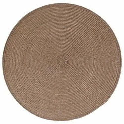 Beżowa okrągła podkładka pod talerz 38 cm pleciona nowoczesna do jadalni 5five