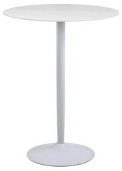 Stół barowy Malta okrągły biały marmur 80 cm nowoczesny do kuchni i jadalni Actona