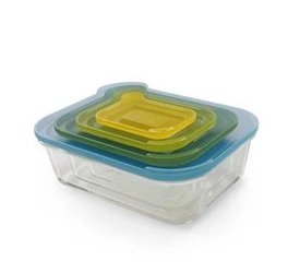 JJ- Zest. 4szklanych pojemników Nest Glass Storage multikolor