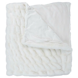 Koc futrzany Furry Luxury biały ciepły i puszysty na łóżko lub kanapę 140x200 cm