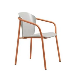 Krzesło do jadalni Finn drewniane z podłokietnikami nowoczesne szare SCAB Design