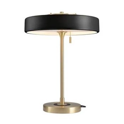 Lampka nocna ARTDECO czarno-złota glamour do sypialni i salonu ze szklanym kloszem 35 cm