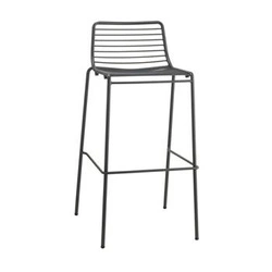 Hoker metalowy Summer antracytowy z oparciem do kuchni i wyspy nowoczesny 75 cm SCAB Design