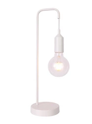 Lampka nocna Laren biała metalowa industrialna do sypialni i salonu Ledea 46 cm