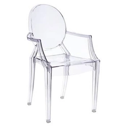 Krzesło do jadalni Royal transparentne inspirowane Louis Ghost sztaplowane nowoczesne