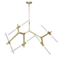 Lampa wisząca STICKS-10 złota nowoczesna regulowana do salonu i jadalni 120 cm