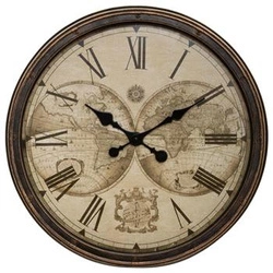 Zegar ścienny vintage Tomy Atmosphera 51 cm cichy retro brązowy do salonu lub sypialni