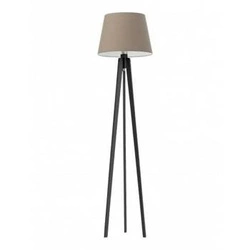 Lampa podłogowa Curacao beżowa z abażurem i drewnianym stelażem do salonu Lysne 158 cm