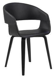 Krzesło tapicerowane Supernova Intesi czarne do jadalni nowoczesne z podłokietnikami łatwe czyszczenie