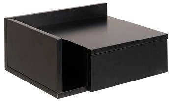 Szafka nocna czarna wisząca 40 cm z szufladą nowoczesna Actona Ashlan II do sypialni