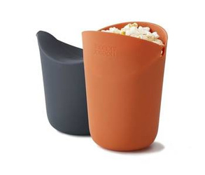 JJ - Zestaw 2 pojemników do popcornu, M-Cuisine pomarańczowy/szary