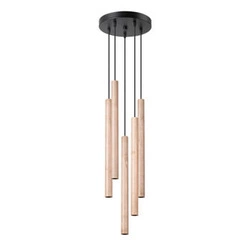 Lampa wisząca Pastelo 5P nowoczesna metalowa do salonu jadalni naturalny kolor