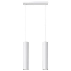 Lampa wisząca Lagos 2 biała nowoczesna metalowa do kuchni i jadalni nad wyspę