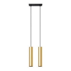 Nowoczesna lampa wisząca Lagos 2 złoty połysk regulowana do salonu i jadalni