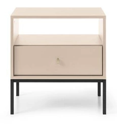 Szafka nocna beżowa 54 cm z szufladą na wysokich nogach Evora Intesi styl nowoczesny