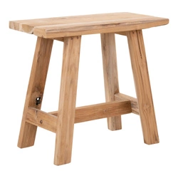 Stołek drewniany Barcelona Intesi z drewna tekowego naturalny 45 cm do salonu i kuchni skandynawski