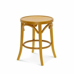 Taboret drewniany Fameg Cata personalizowany, tapicerowany, do kuchni i jadalni 46 cm