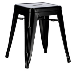 Stołek metalowy Paris czarny inspirowany Tolix do kuchni i jadalni loftowy 46 cm D2.DESIGN