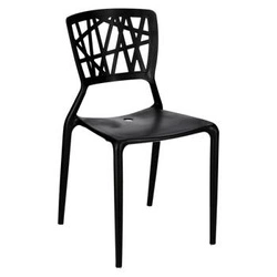 Krzesło Bush inspirowane Viento Chair czarne nowoczesne sztaplowane do ogrodu i sali bankietowej
