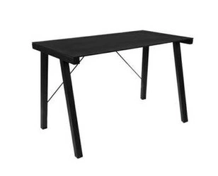 Biurko industrialne Typhoon Black Actona czarne szklane do pracy i biura loft 125x65 cm