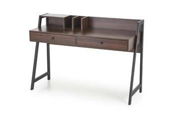 Biurko z nadstawką Surin II orzech nowoczesne do pracy z szufladami industrialne Intesi