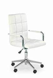 Fotel biurowy ergonomiczny Mooni XL biały skórzany obrotowy z podłokietnikami Intesi