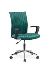 Fotel biurowy ergonomiczny Raldo Velvet zielony welurowy obrotowy z podłokietnikami do biura