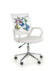 Fotel biurowy ergonomiczny Butterfly Intesi biały obrotowy z podłokietnikami do biurka