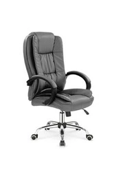 Fotel biurowy ergonomiczny Motion szary skórzany obrotowy z regulacją do biura Intesi