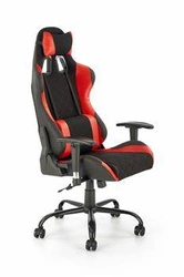 Fotel gamingowy młodzieżowy Sajdo czerwony ergonomiczny obrotowy z regulacją Intesi do biurka