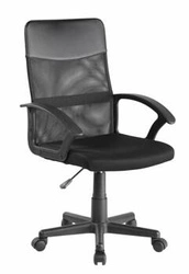 Fotel biurowy ergonomiczny obrotowy Spero czarny siatkowy z podłokietnikami do biurka Intesi