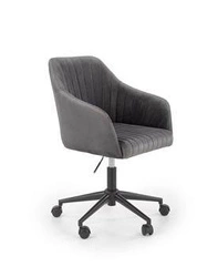 Fotel biurowy ergonomiczny Emi Velvet szary welurowy obrotowy z podłokietnikami do biurka