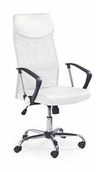 Fotel biurowy ergonomiczny obrotowy Spiner Intesi biały skórzany z regulacją i funkcją TILT