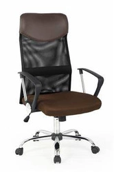 Fotel biurowy ergonomiczny Spiner brązowy z regulacją wysokości i funkcją tilt do biura