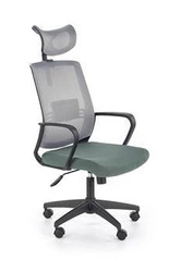 Fotel biurowy ergonomiczny obrotowy Nars szary z zagłówkiem i regulacją do biura