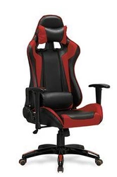 Fotel gamingowy ergonomiczny Fende czarno-czerwony obrotowy z regulacją do biurka Intesi