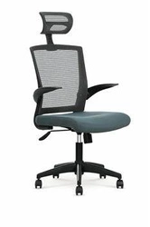 Fotel biurowy ergonomiczny Ravel Intesi czarny szary obrotowy z zagłówkiem do biura