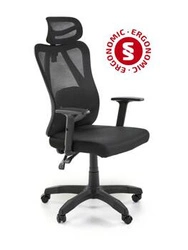 Fotel biurowy ergonomiczny Trunk czarny Intesi siatkowy obrotowy z podłokietnikami do biura