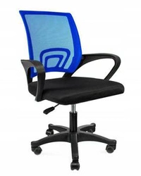 Fotel biurowy ergonomiczny Splash Intesi niebieski czarny obrotowy z siatki do biurka