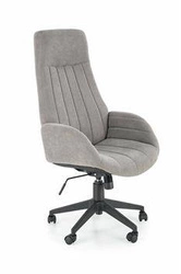 Fotel biurowy ergonomiczny obrotowy Perra szary welurowy z podłokietnikami do biura Intesi