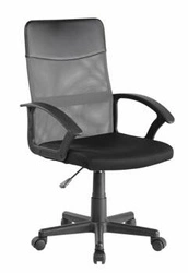 Fotel biurowy ergonomiczny Spero Intesi szary czarny obrotowy siatkowy z podłokietnikami do biura
