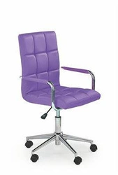 Fotel biurowy ergonomiczny obrotowy Mooni XL fioletowy skóra ekologiczna z podłokietnikami do biurka