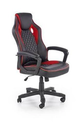 Fotel gamingowy ergonomiczny Fabi Intesi czarno-czerwony skórzany obrotowy do biurka