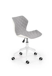 Fotel biurowy ergonomiczny obrotowy Quiz szary jasny biały do nauki i pracy młodzieżowy