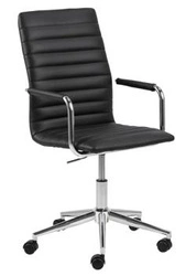 Fotel biurowy ergonomiczny obrotowy Winslow czarny ze skóry ekologicznej do biura Actona