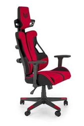 Fotel gamingowy Abruzzi ergonomiczny obrotowy z zagłówkiem czerwony/czarny do biurka