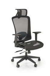 Lagot nowoczesny fotel biurowy ergonomiczny czarny z zagłówkiem i regulacją do biura