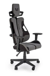 Fotel gamingowy ergonomiczny Abruzzi popielaty czarny z zagłówkiem obrotowy do biurka Intesi