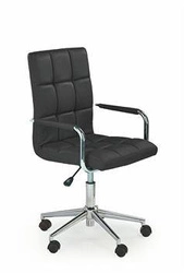 Fotel biurowy ergonomiczny obrotowy Mooni XL czarny skórzany z podłokietnikami do biurka